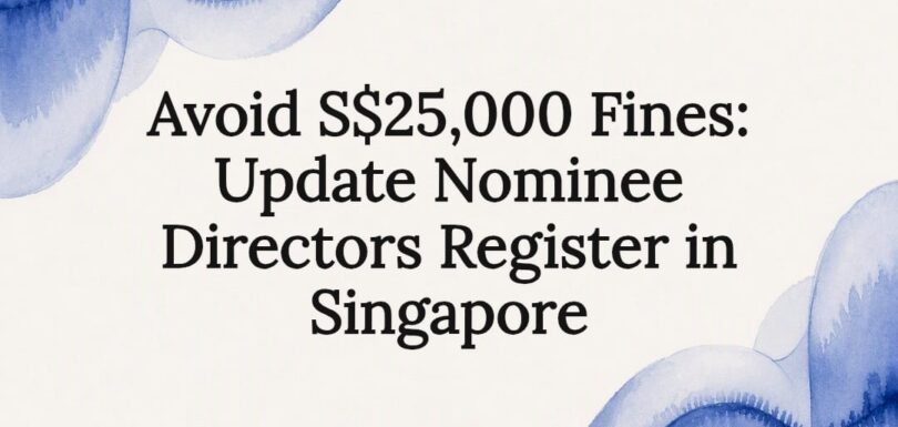 Decorative Singapore business compliance title card