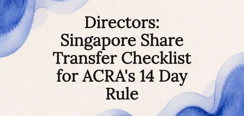 Decorative Singapore share transfer title card