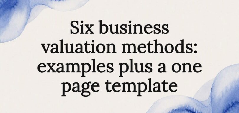 Watercolor title card for business valuation