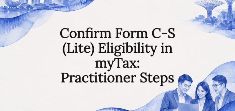 Decorative Singapore corporate tax title card