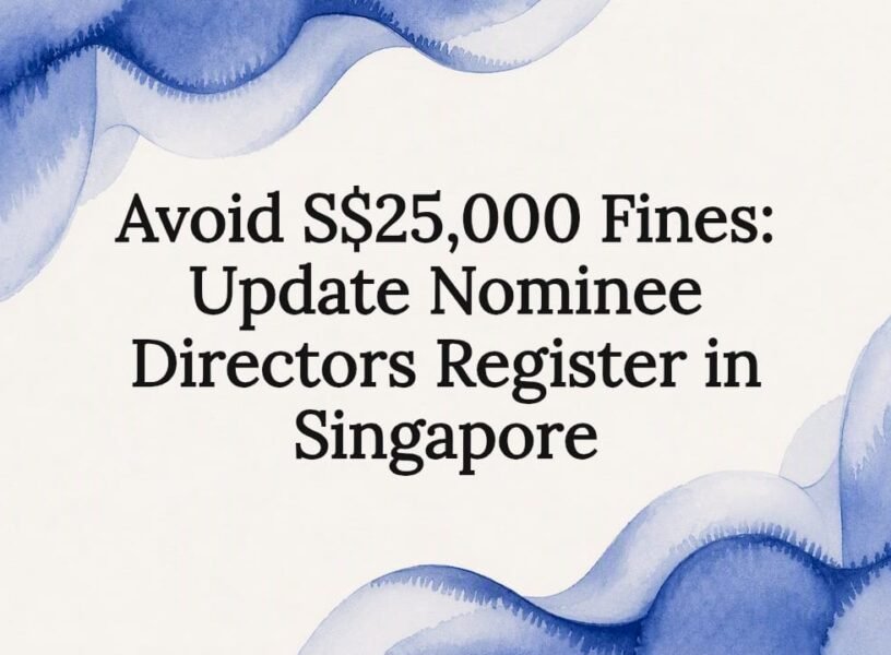 Decorative Singapore business compliance title card