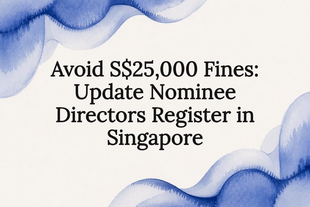Decorative Singapore business compliance title card