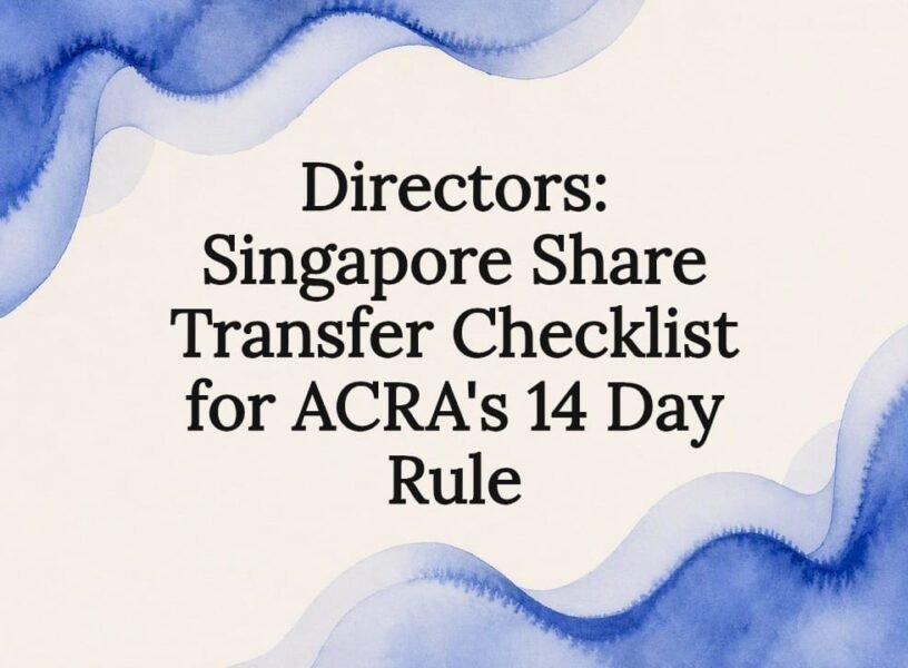 Decorative Singapore share transfer title card