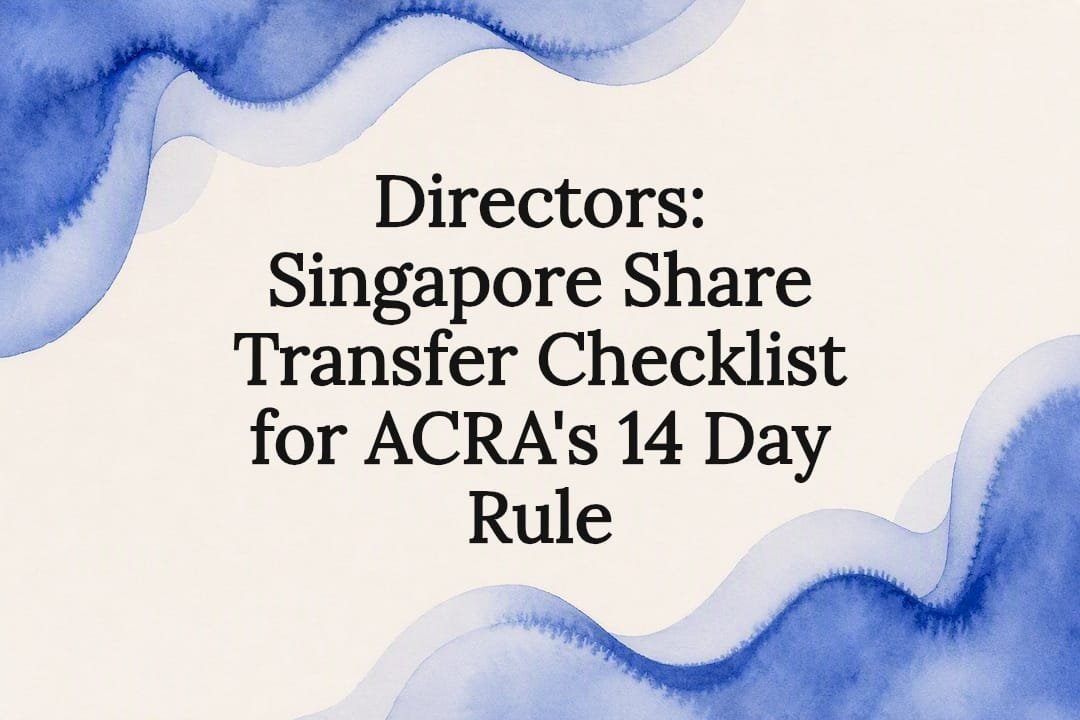Decorative Singapore share transfer title card