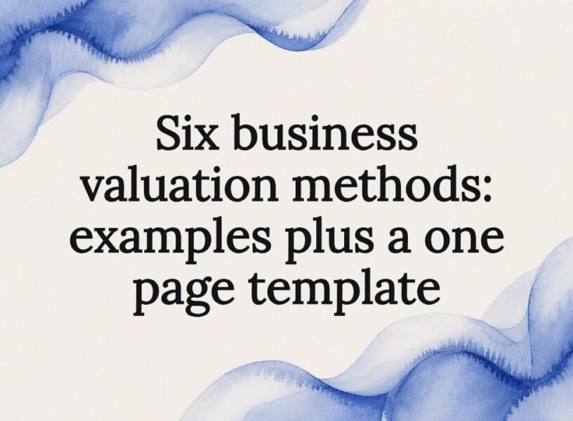 Watercolor title card for business valuation