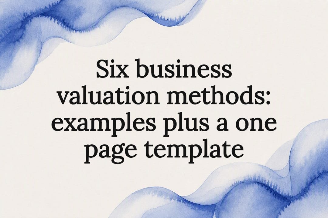 Watercolor title card for business valuation
