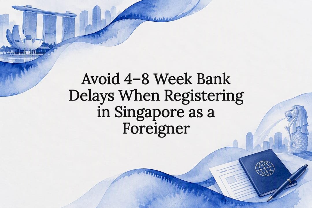 Decorative Singapore business registration title card