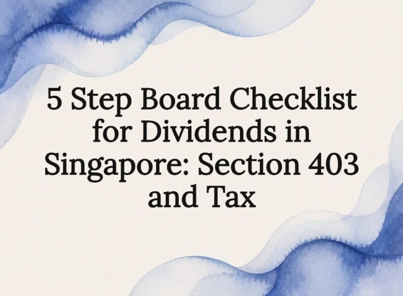 Decorative Singapore dividend compliance title card