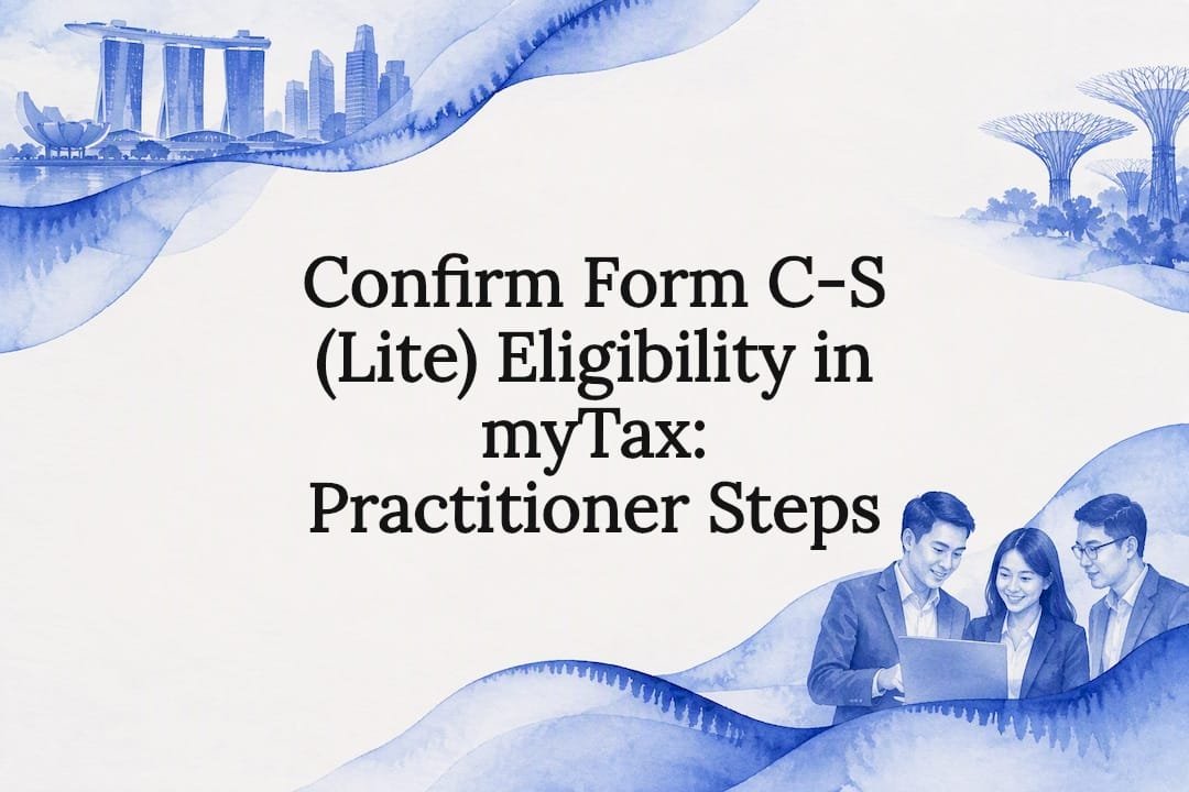 Decorative Singapore corporate tax title card