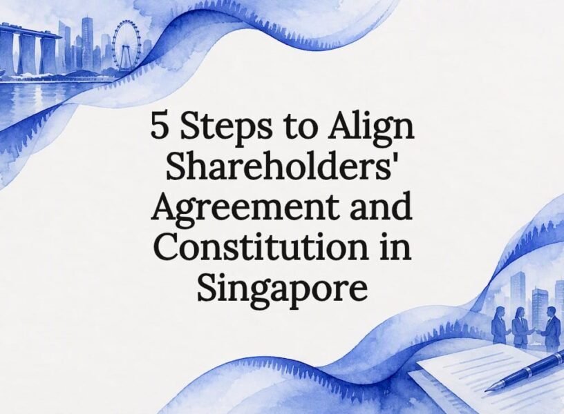 Watercolor title card for Singapore governance