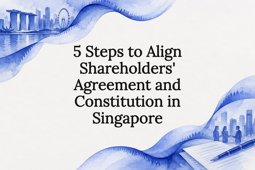Watercolor title card for Singapore governance