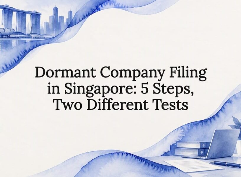 Watercolor title card for Singapore filing guide