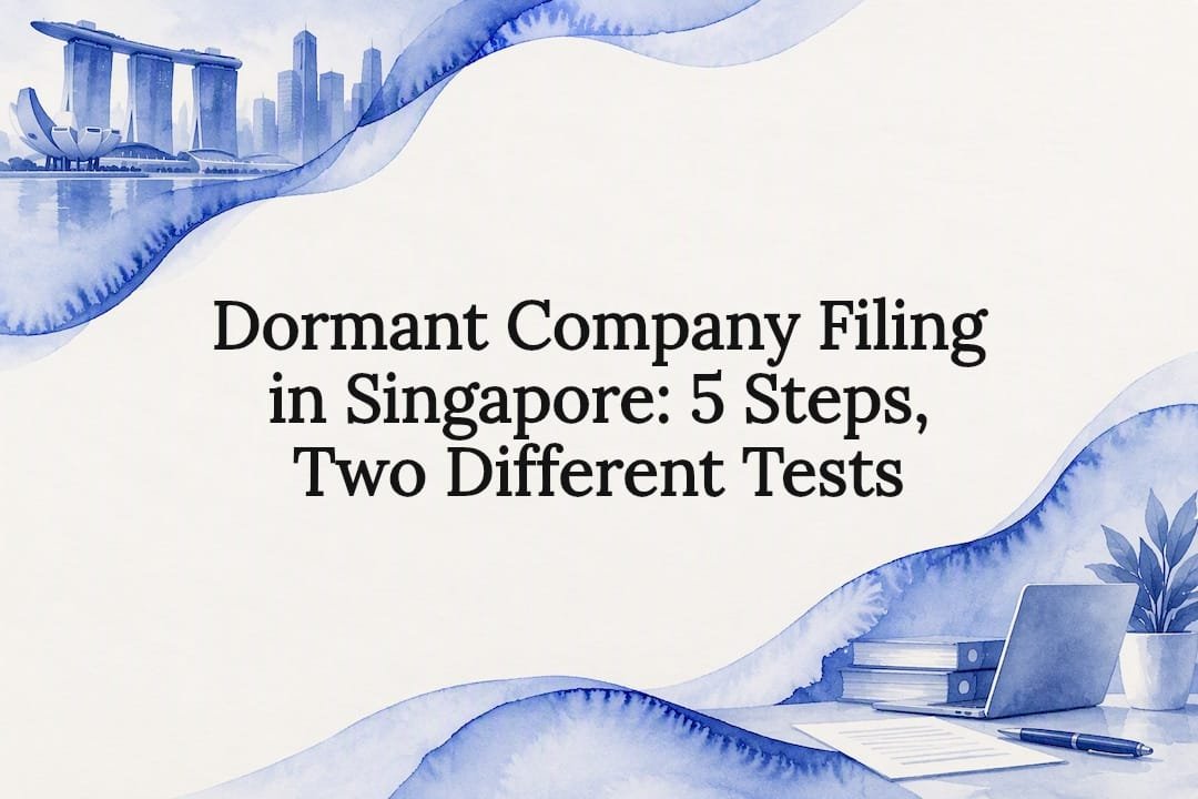Watercolor title card for Singapore filing guide